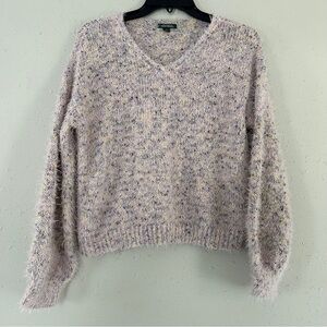 🦋 Wild Fable Purple Lavender Yellow Soft Fuzzy Comfy Sweater Medium